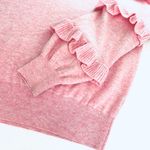 Women’s Pink Ruffle Sweater Size M Photo 4
