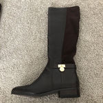 Michael Kors Hamilton Tall Leather Brown Boots 7M Photo 4