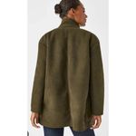 Spanx  Reversible Suede Sherpa Jacket Sz XS Utility Green Oversized Coat NWT $228 Photo 1