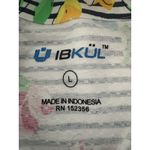 IBKUL Dress Size L Blue White Stripe Floral Mesh Sleeve Golf Fish Beach UPF Size L Photo 6