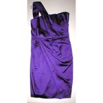 Jill Stuart New NWT $485 Womens 8 Jill  Purple Satin One Shoulder Dress Beautiful Photo 7