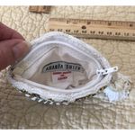Amanda Smith Rare Vintage Clutch Evening Bag Coin Purse Beaded White Gold Zipper Photo 5