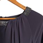 Lauren Ralph Lauren Purple Bead Embellished Long Sleeve Evening Gown 2 Photo 2