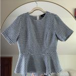 VICI : Blue Plaid Tweed Babydoll Blouse Photo 1