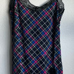 Current Mood  Plaid Mini Dress with Black Lace Photo 0