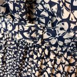 VTG 80s Lace Bow Tie Graphic Pattern Belted Dress SZ M Mad Men Doiley Unique Blue Size M Photo 7