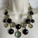 Chico's Necklace NWT Statement Hard Plastic Green Faceted Bib Collar Photo 0