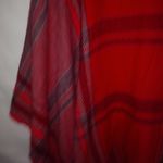 Vince Camuto XL Red Gray Plaid Shawl Poncho Top Photo 8