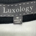 Luxology Laser Cut Out Sheath Dress W/Jeweled Round Neckline M Black/White Photo 2