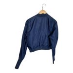 Shinestar  - womens medium navy blue cropped bomber jacket Photo 8
