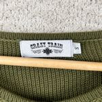 Crazy Train  Sweater Womens S Olive Green Long Sleeve Knit Fringe Boho Western Photo 1