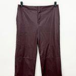 ASOS Faux Leather Ankle Grazer Pants in Dark Cherry Photo 1