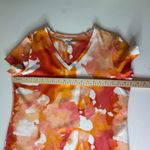 Chico's  Tie Dye Abstract Size 2 Large V-Neck Colorful Vibrant Stretch Comfy Photo 7