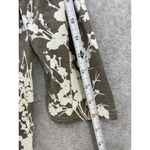 Orvis  Women's Blouse Surplice Brown White Floral 3/4 Sleeve Medium Cotton Photo 2