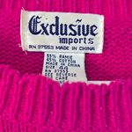 Vintage bright pink cotton/ramie sweater with beads and rhinestones Photo 1