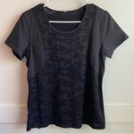 Lululemon Black Striped & Camo Run For Days Short Sleeve Shirt Photo 2