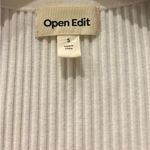 Open Edit Nordstrom White Ribbed Long Sleeve Zip Front Sweater Mini Dress Small Photo 1