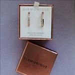 ✨ Diamonique Inside Out Hoop Earrings✨ Gold Photo 1