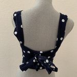ZARA Trafaluc Collection  top Blue White Polka Dot Small Crop Top Excellent RARE Photo 3