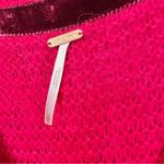 Free People All Mine Cotton Alpaca Blend Raspberry Red V-Neck Oversized Sweater Photo 4