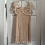 Paper Crane  High Neck Cold Shoulder Adjustable Spaghetti Strap Cream Dress Small Photo 2
