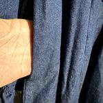 Vintage Coco Bay Nightgown USA 80s Pockets Cotton Ruffle Button Front Chambray M Blue Size M Photo 2