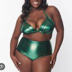 Unique Vintage swim hot pants in Gold Photo 0