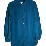 J. Jill Blue Corduroy Button Front Shirt Jacket Shacket Size Medium WTP040841 Photo 0