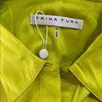 Trina Turk  Women's Silk Blend Button Down Blouse, Laguardia Lime, Size XL, NWT Photo 6