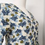 Vintage Handmade White Blue Floral Midi Dress V Photo 5