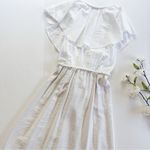 Vince  Braided Belt Wrap Dress White Trim Flutter Sleeve Photo 7