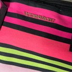 Victoria's Secret Striped Tote Bag Neon Bright Pastel Colors Top Zip Lined Photo 3