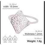 Boutique 14k White Gold‎ Plated 316L Cutout Filigree Hollow Ring, Size 10 Photo 12