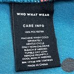 Who What Wear  S Mock Neck A-Line Teal/Blue Dot Print Long Sleeve Photo 8