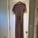 Abound  Floral Black and Pink Button Down Dress Photo 2