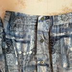 Vintage 80s blue and white abstract boho print Keren Hart 100% silk jacket Size L Photo 3