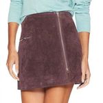 BLANK NYC  Leather Suede Moto Micro Mini Front Zip Skirt 29 Blackberry Purple Photo 0