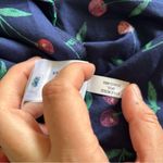 NWT J.Crew Factory Printed Sleeveless Collared Midi Dress Cherry Print Size 12P Blue Photo 10