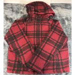 Victoria's Secret PINK Sherpa Funnel Neck Pullover Hoodie Red Plaid Size S Photo 2