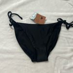 Shade & Shore New  Women's Black Side-Tie Medium Coverage Bikini Bottoms Large Photo 2