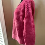 Lucky Brand Women’s Fuchsia Thick Knit Vneck Sweater Size Small Photo 2