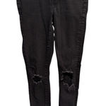 American Eagle  Black Distressed Super High Rise Jeggings- Size 2 Long Photo 0
