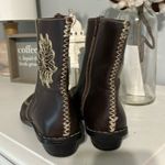 Tsonga Brown Leather Boots Ankle Booties Womens 38 7.5 South Africa Embroidered Photo 6