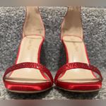 Dream Paris Dream Pairs Red Satin Stilettos With Rhinestone Detailing Photo 1