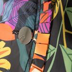 Vintage floral print padded Jacket, ruffle hem, Button accentuate Red Size XXS Photo 4