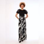 Gracia NWT  Wide Leg Lined High Waisted Belted Pants | Black/White | Small Photo 1