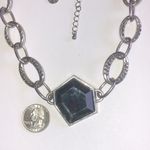 The Limited  Silver Tone Chain Necklace with Hexagon Pendant Photo 2