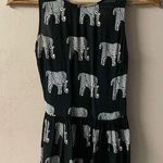 Topshop Black Elephant Print Bar Back Mini Dress Size 2 EUC Photo 0