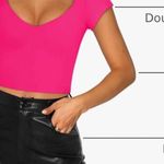 Women’s double lined short sleeve cropped T Shirt Size XXL Pink Photo 2