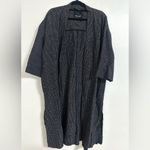 Madewell Checked Linen Blend Open Kimono Sleeve Black White Grid Print XXS Photo 1